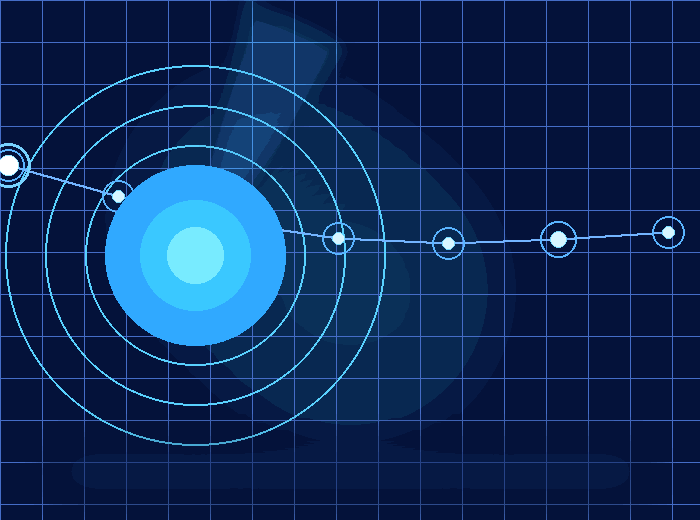 Animated blue technology graphic